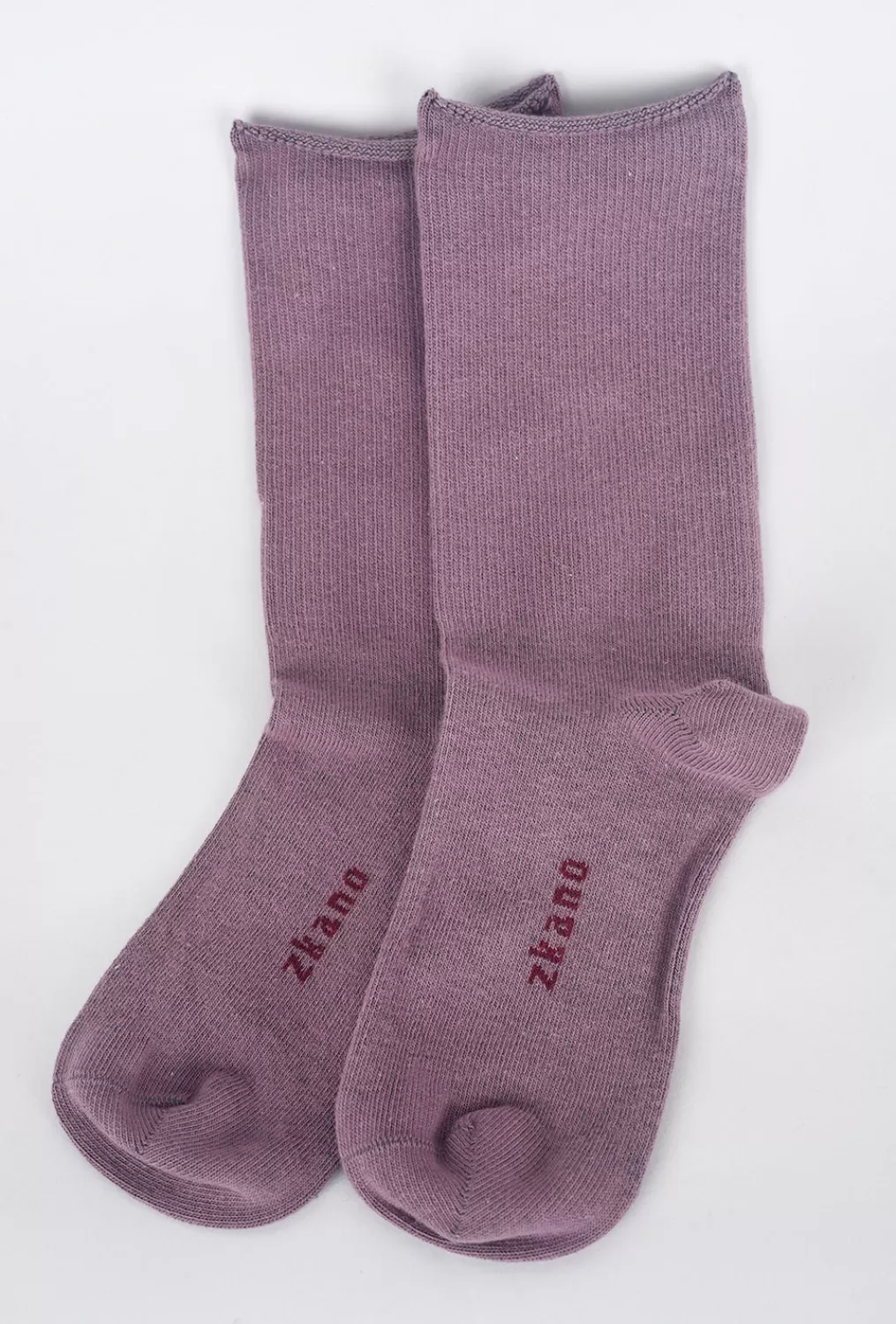 Clearance Evie Lou Rose Crew Socks, Solid Amethyst