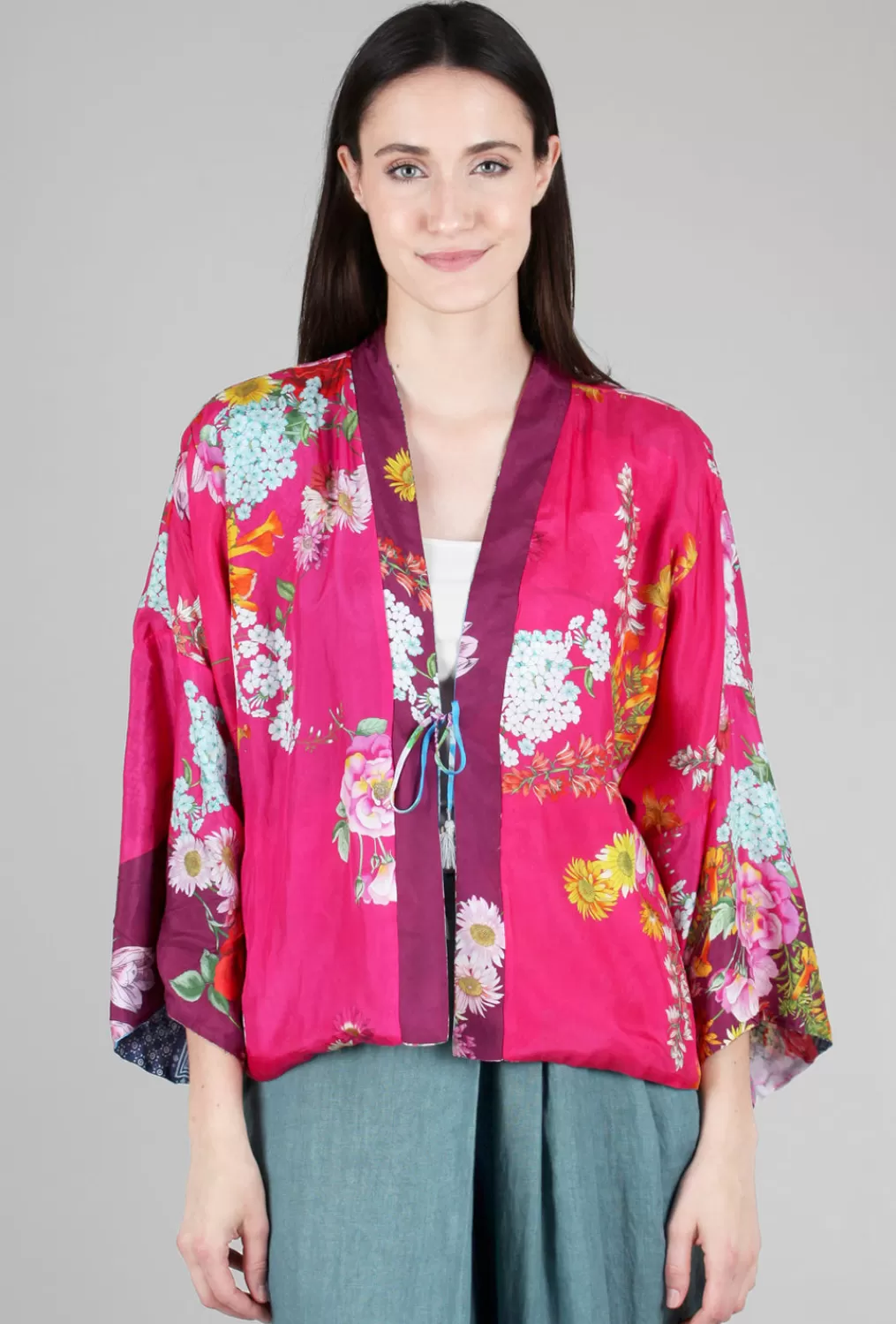 Flash Sale Evie Lou Rose Makenna Kimono, Magenta Multi