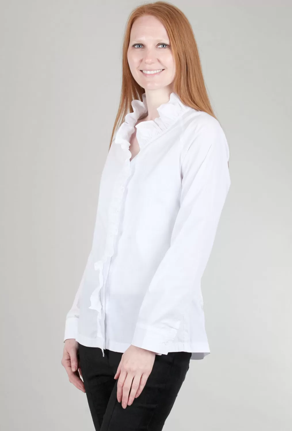 Best Evie Lou Ruffle Placket Shirt, White