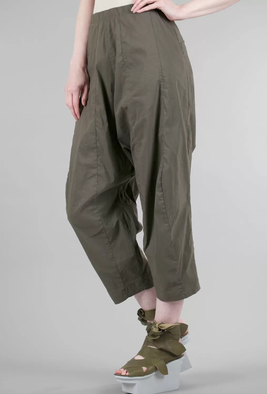 Clearance Evie Lou Seamed Baggy Pant, Olive