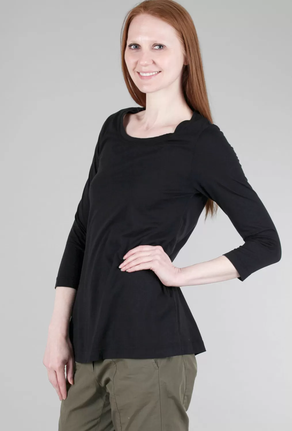 Shop Evie Lou Seamed Finishes Tee, Black