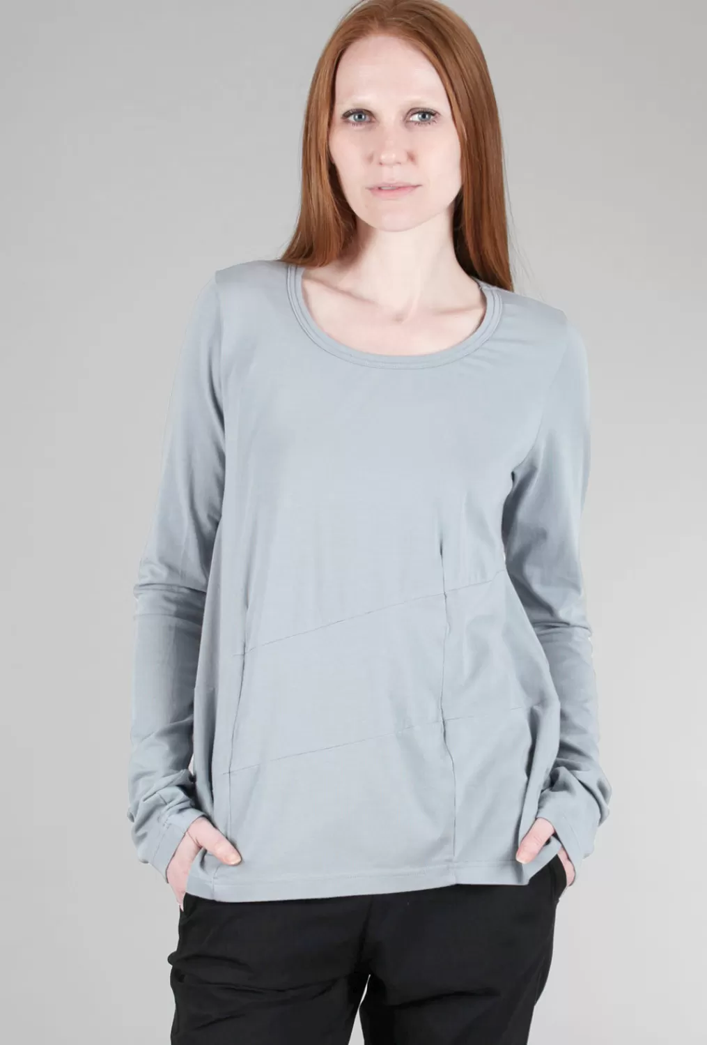 Fashion Evie Lou Seamed Scoop Tee, Water