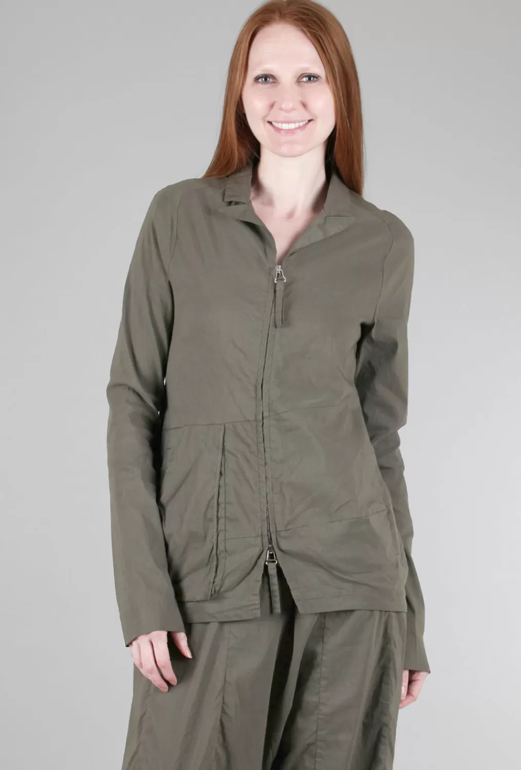 Flash Sale Evie Lou Seamed Zip Blazer, Olive