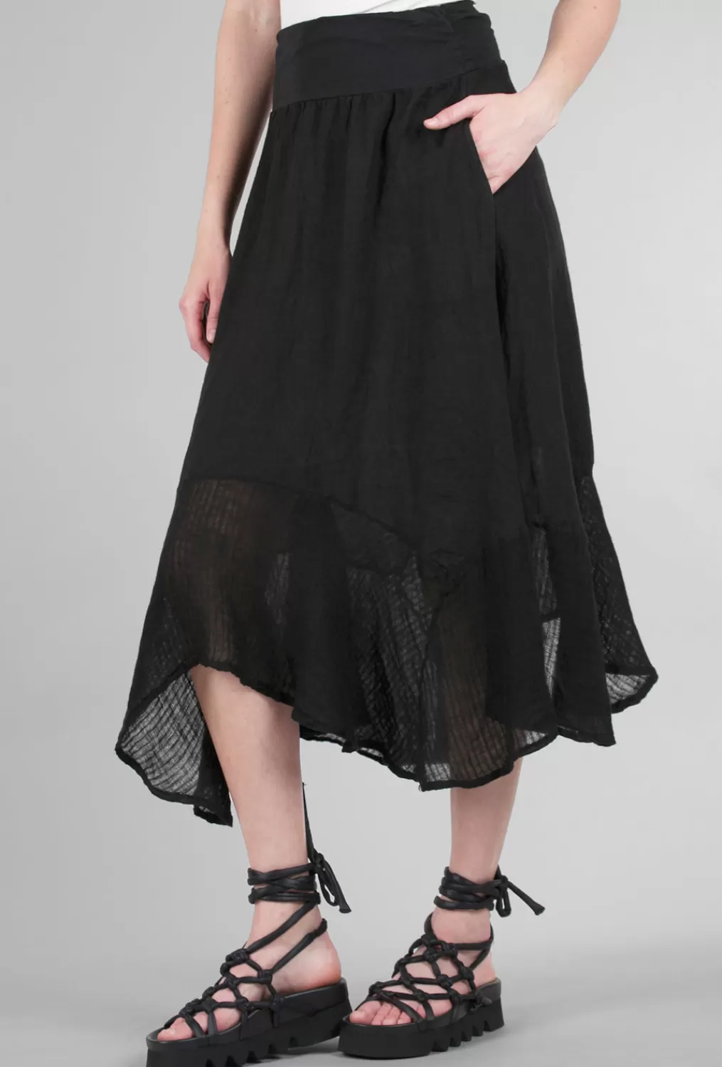 Cheap Evie Lou Sheer-Trimmed Skirt, Black