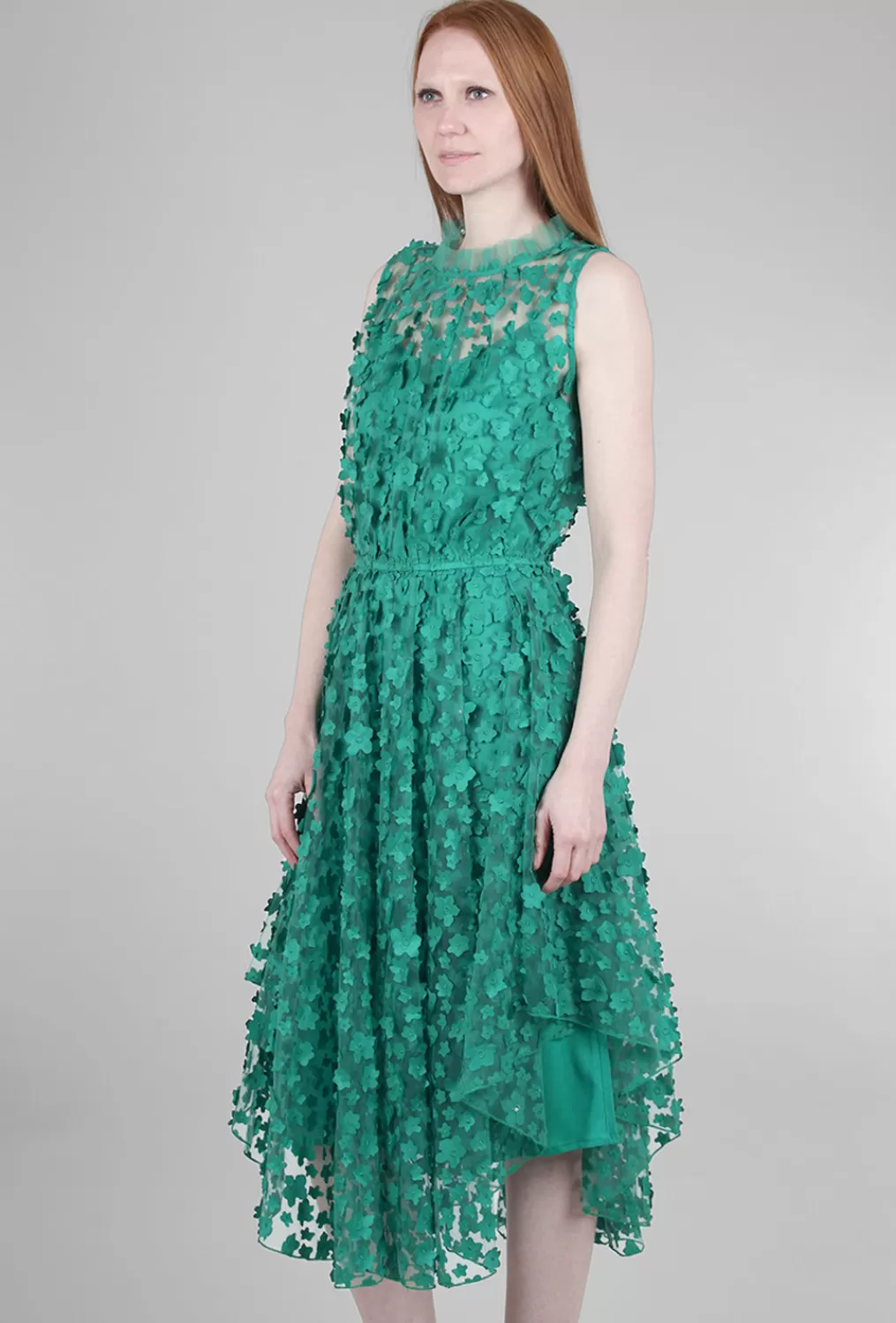 Best Sale Evie Lou Shentel Petal Dress, Seaglass Green