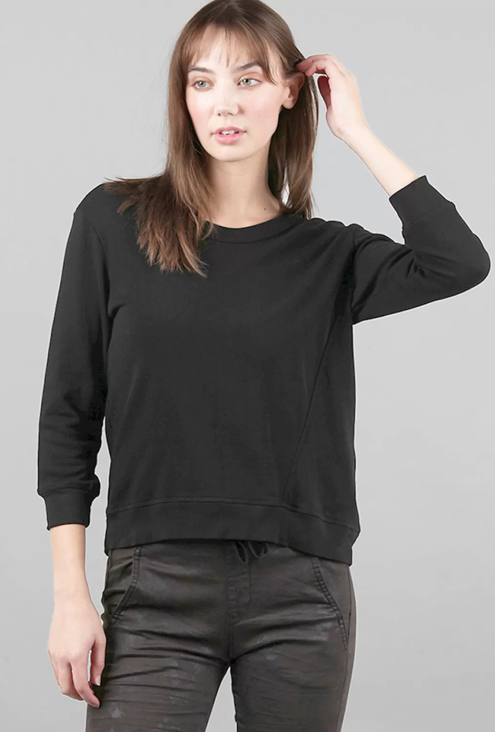 Online Evie Lou Shrunken Cropped Sweatshirt, Black