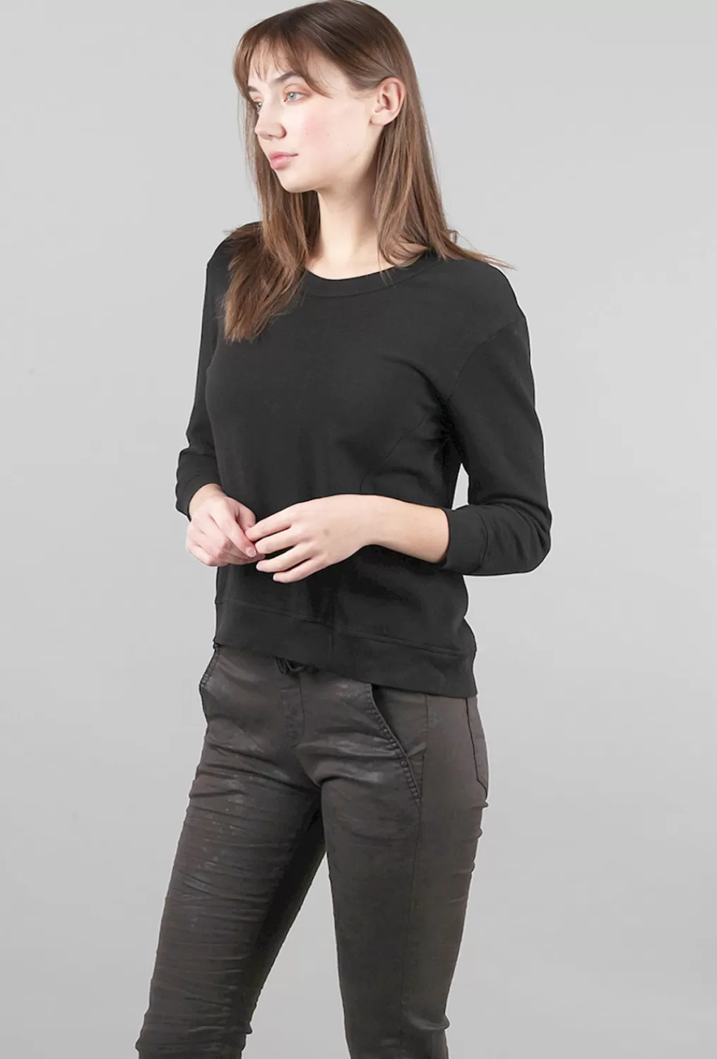 Online Evie Lou Shrunken Cropped Sweatshirt, Black