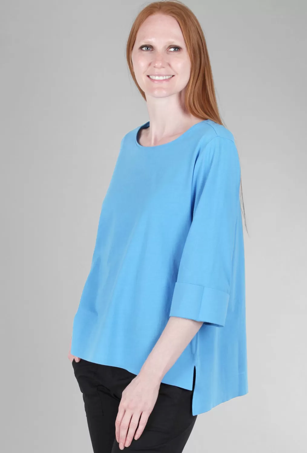 Online Evie Lou Signature Deep Hem Tee, Azure