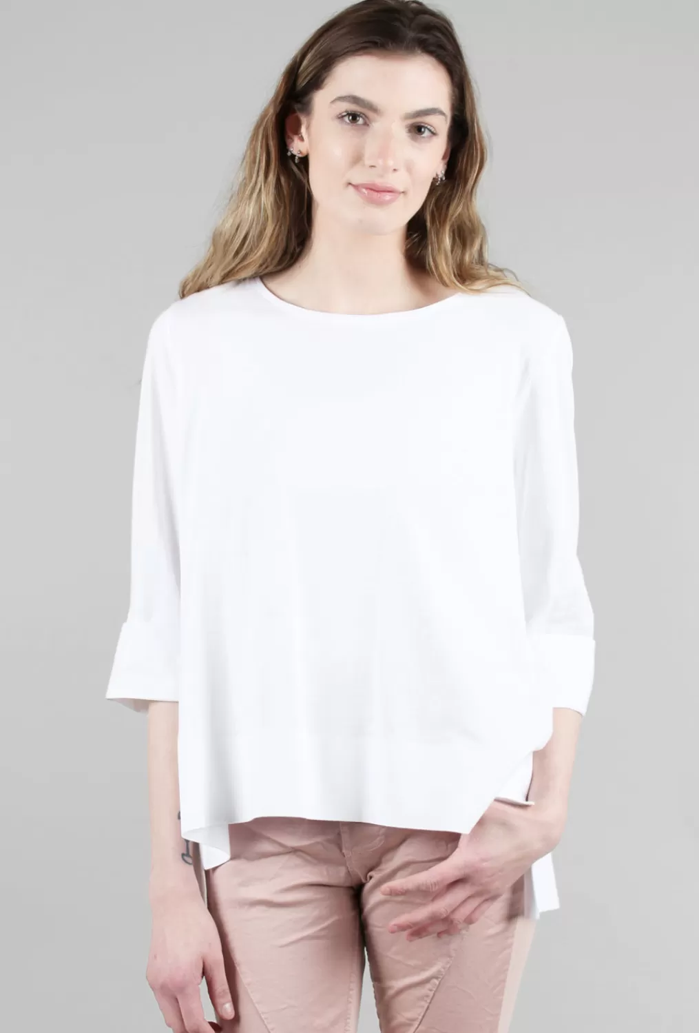 Cheap Evie Lou Signature Deep-Hem Tee, White