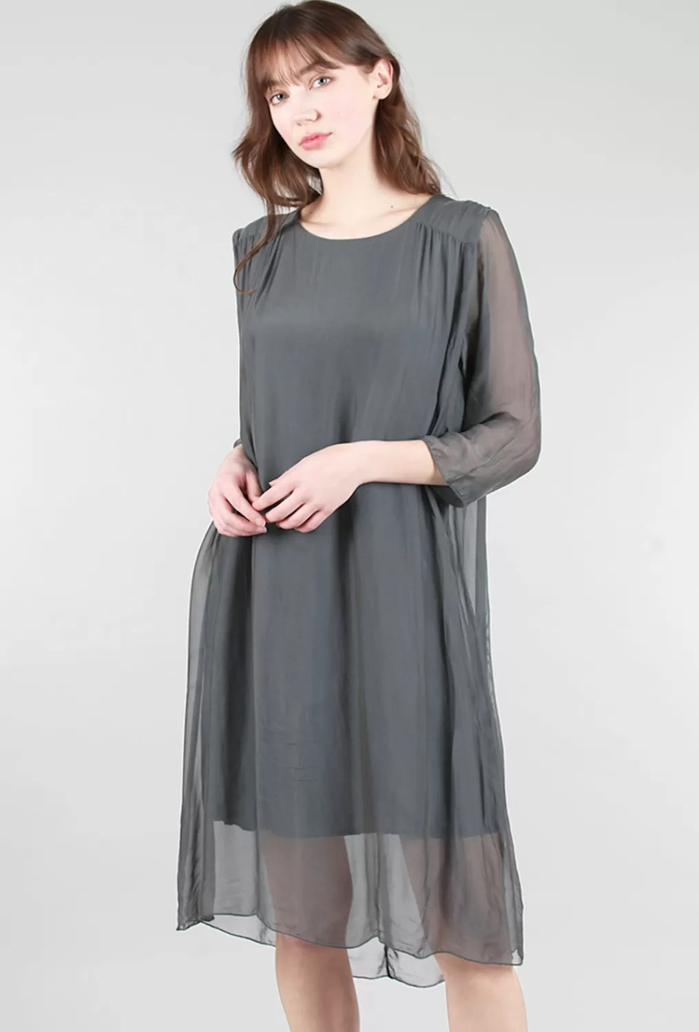 Hot Evie Lou Silky Claudia Dress, Anthracite