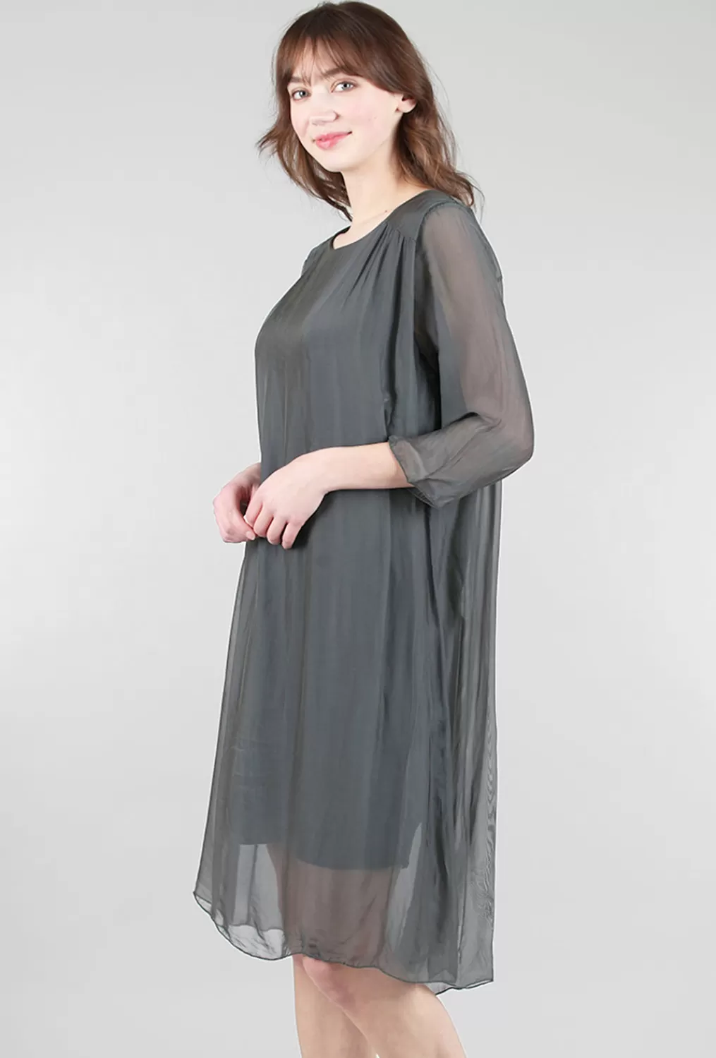 Hot Evie Lou Silky Claudia Dress, Anthracite