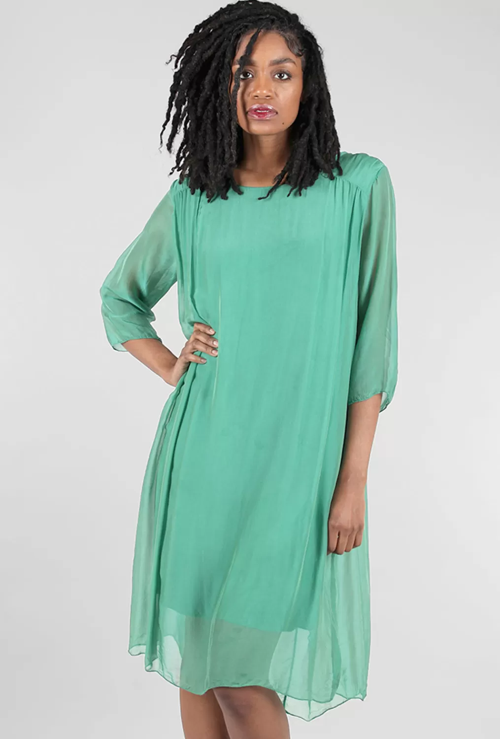 Store Evie Lou Silky Claudia Dress, Green