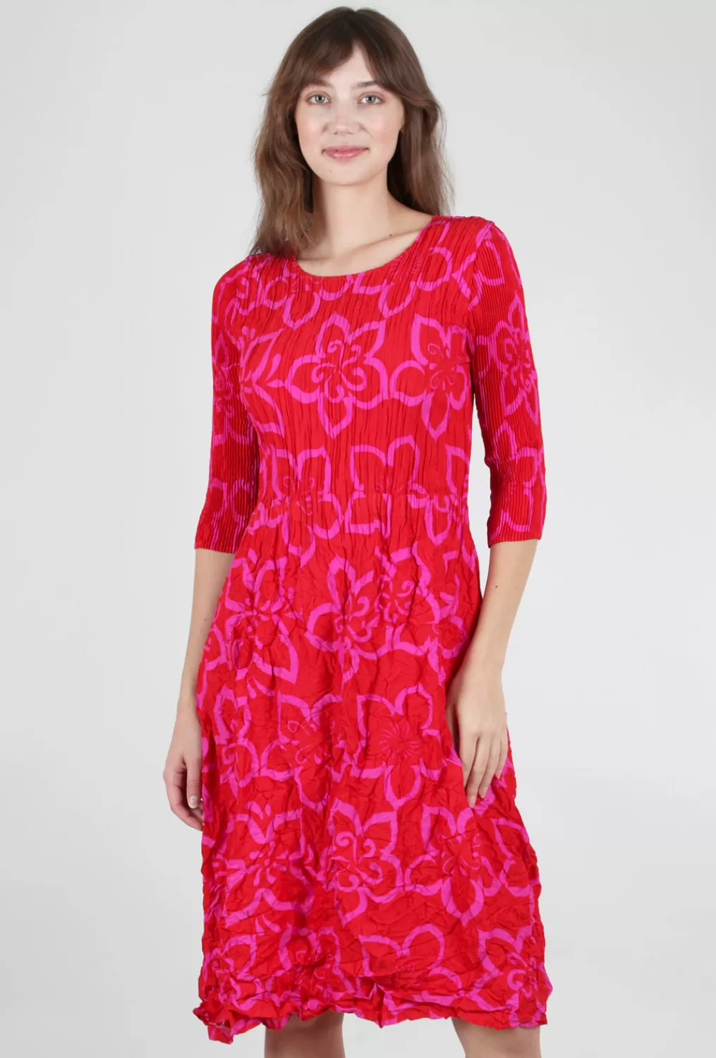 Discount Evie Lou 3/4-Sleeve Smash Pocket Dress, Pink Spectro