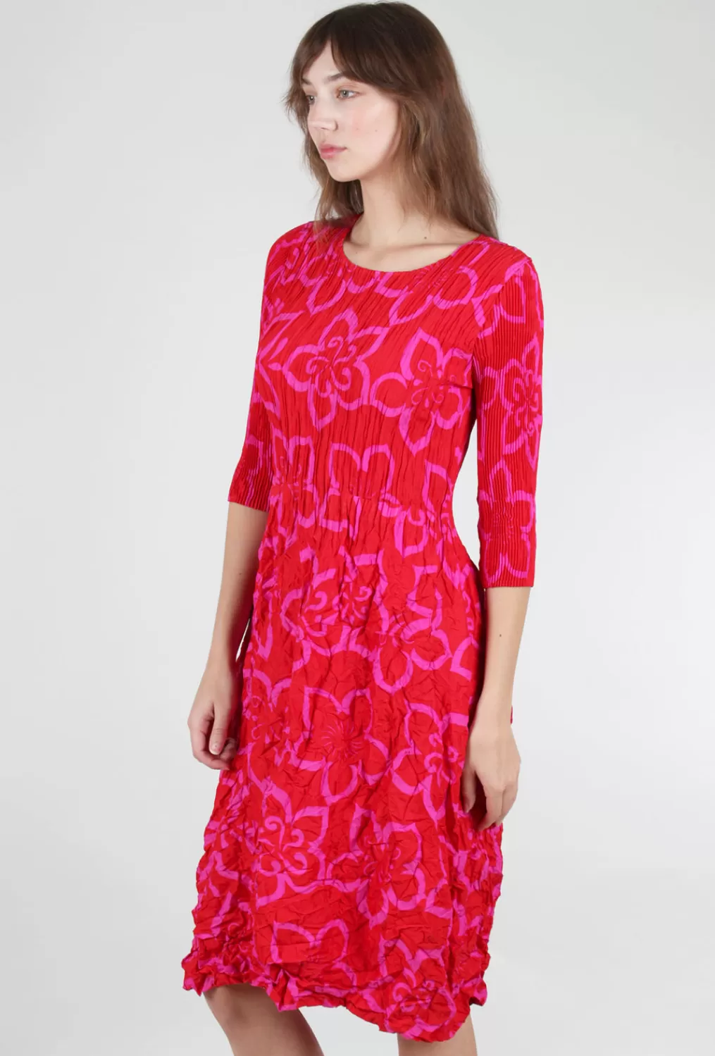 Discount Evie Lou 3/4-Sleeve Smash Pocket Dress, Pink Spectro