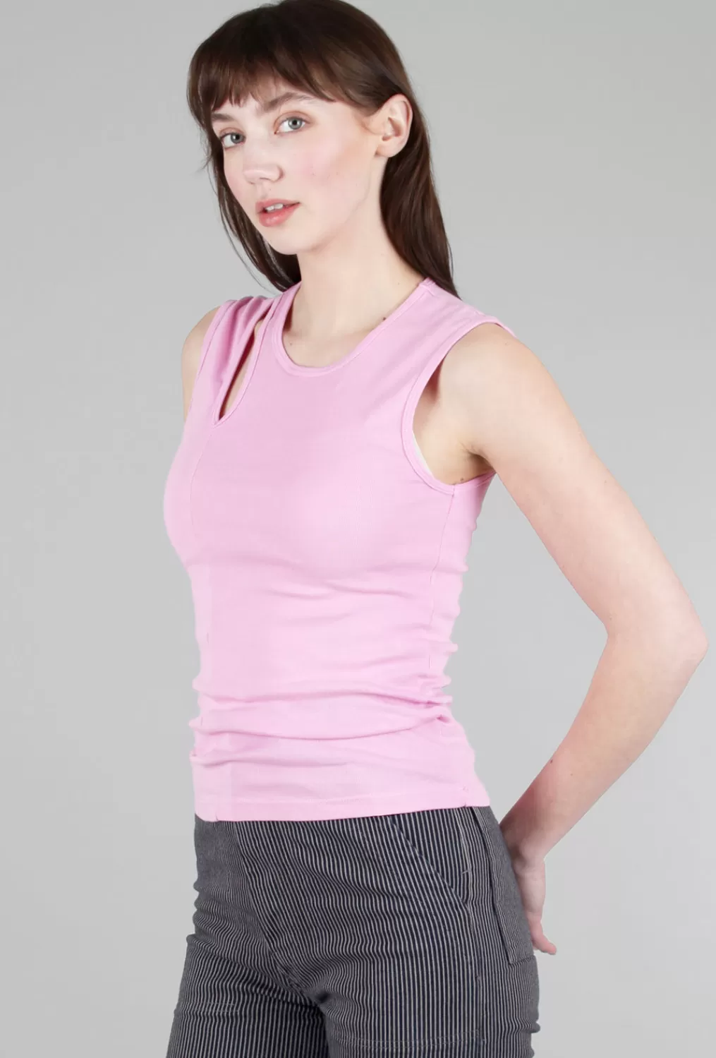 Hot Evie Lou Sleeveless Tendril Tee, Pink