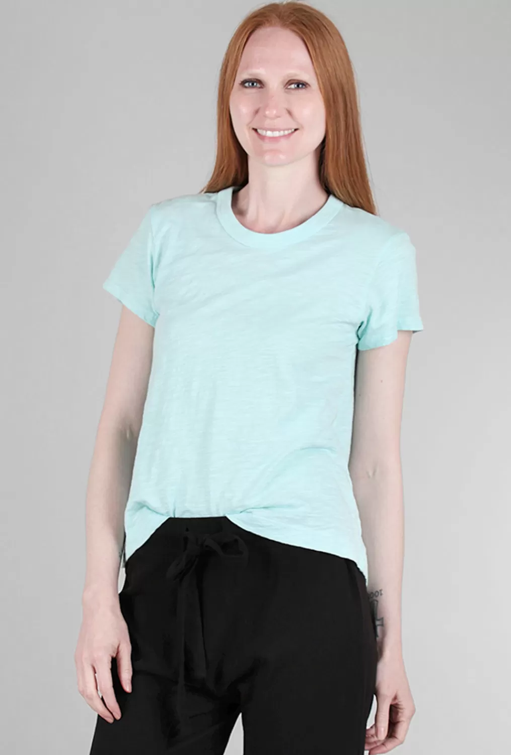 Outlet Evie Lou Slim-Fit Shrunken Crew, Bubbles Mint