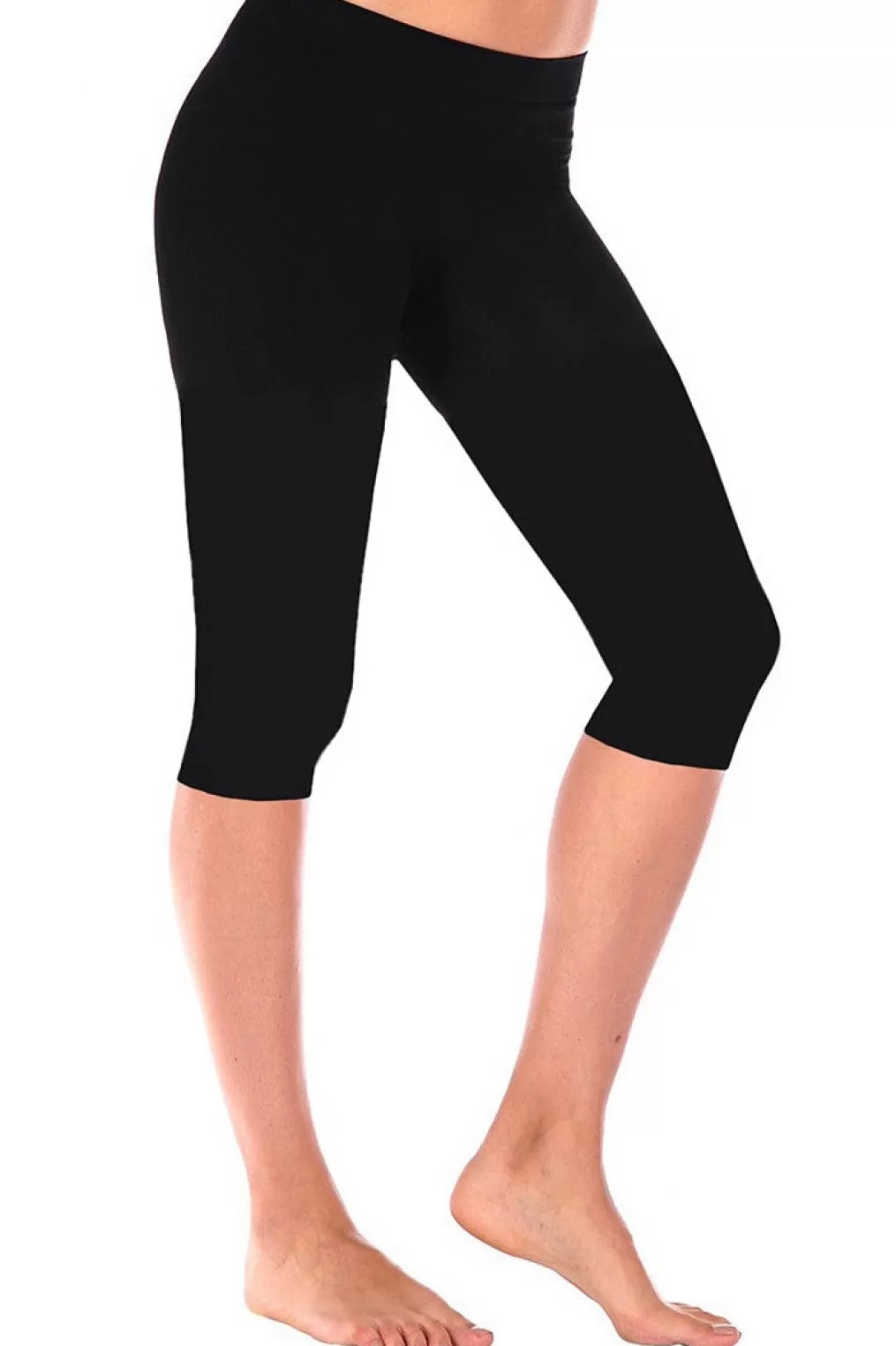 Outlet Evie Lou Smooth Capri Leggings, Black