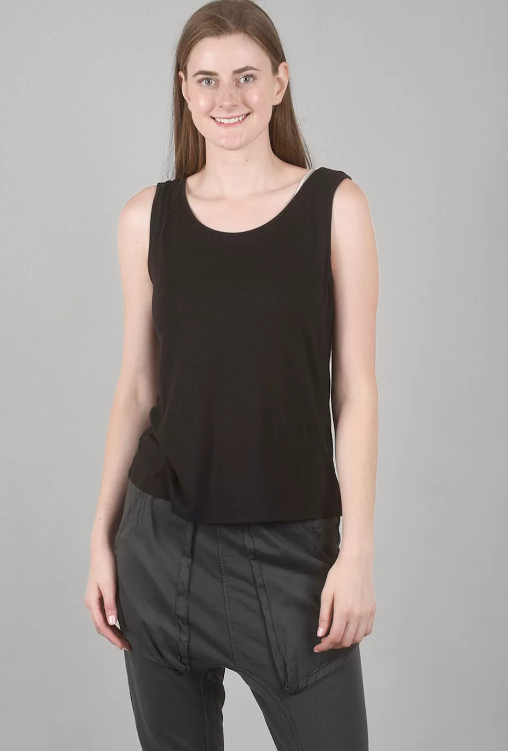 Best Evie Lou Smooth Jersey Basic Tank, Black