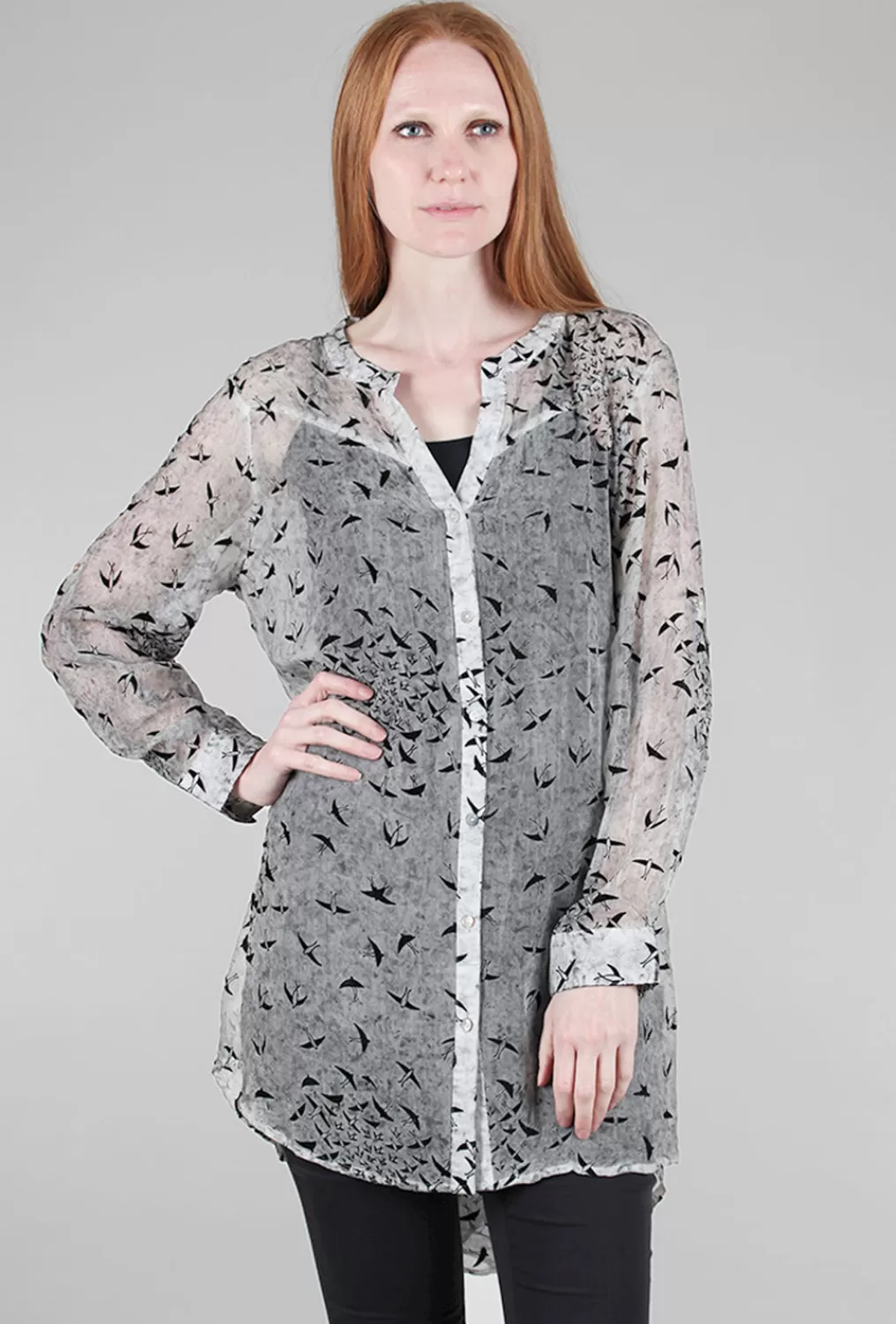 New Evie Lou Sparrow Blouse, Charcoal