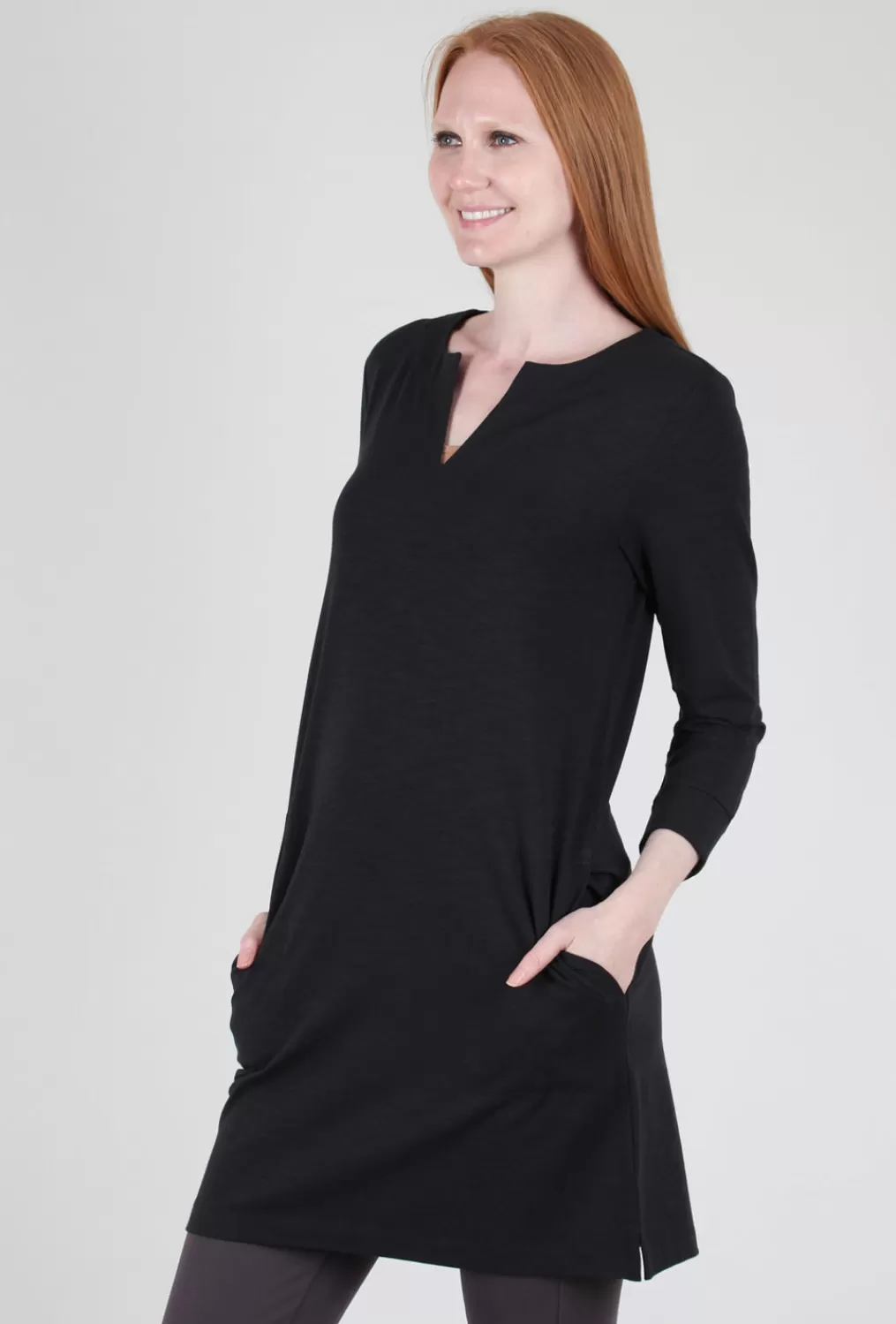 Cheap Evie Lou Split-Neck Slim Dress, Black