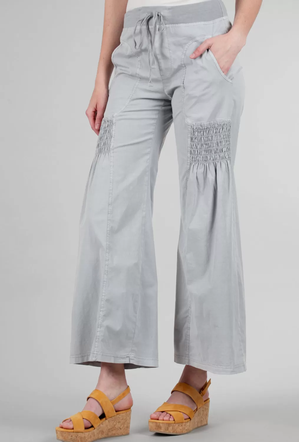 Best Evie Lou Sprightly Wide Leg Pant, Cotton Gray