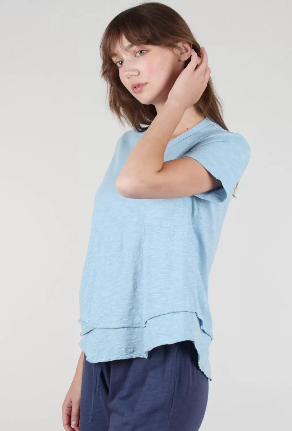 Outlet Evie Lou S/S Mock Layer Tee, Cloudy