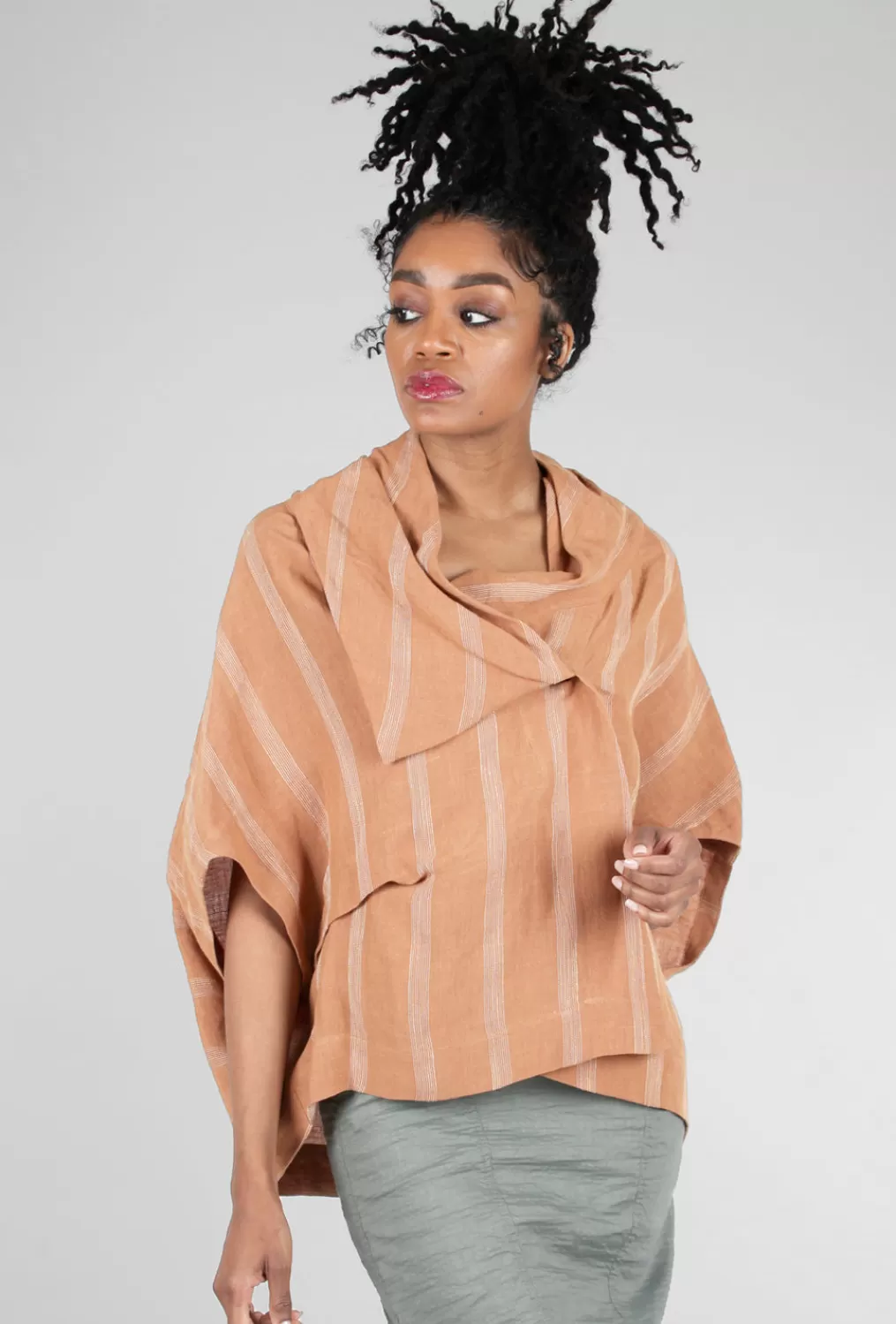 Cheap Evie Lou Stitch Stripe Drape Vest, Terracotta