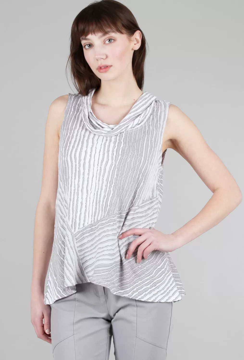 New Evie Lou Summer Breeze Cowl Top, Gull