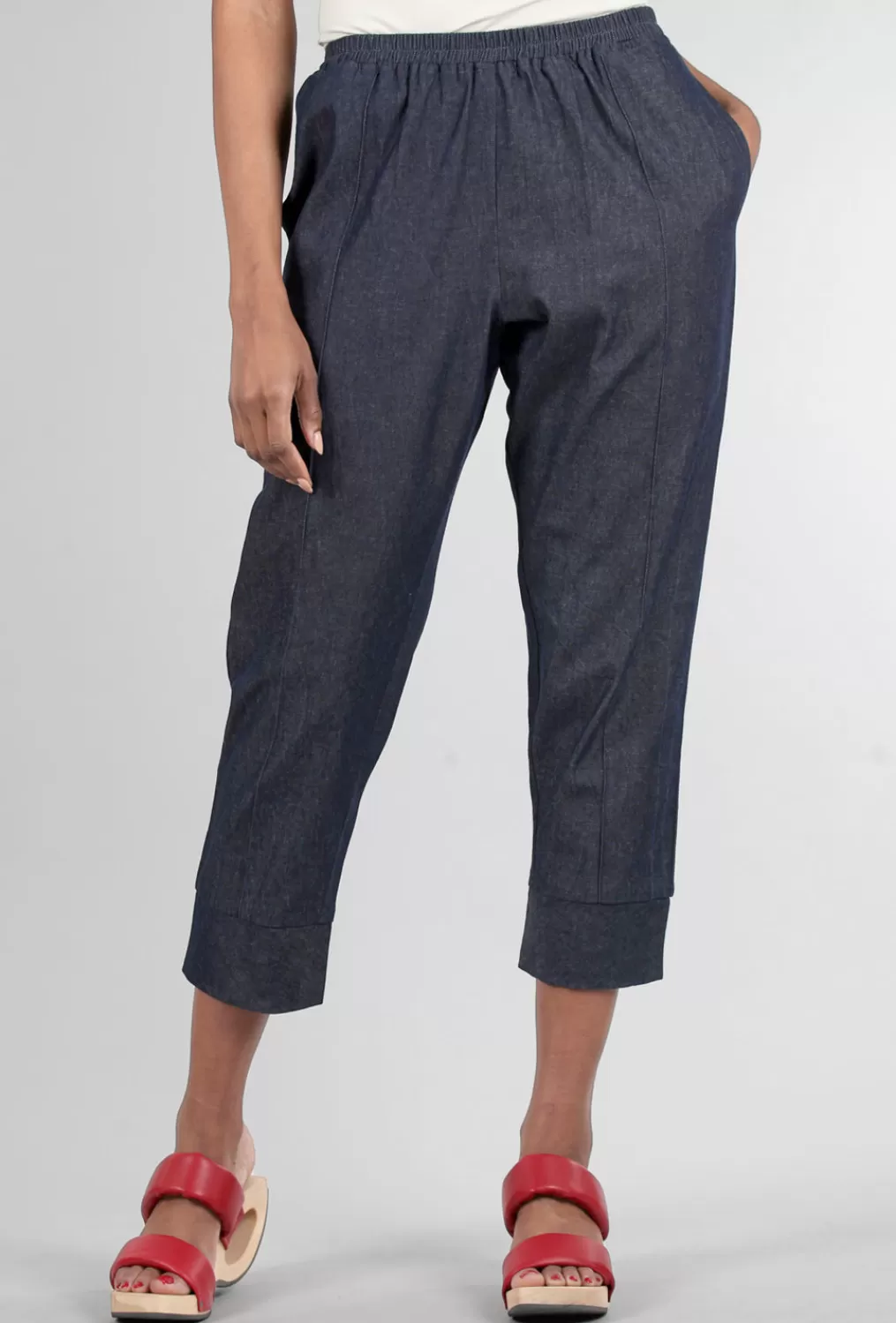 Hot Evie Lou Tapered Denim Pant, Blue