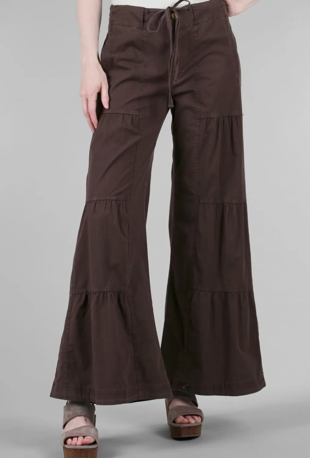 Flash Sale Evie Lou Terraced Wide Pant, Leatherbound