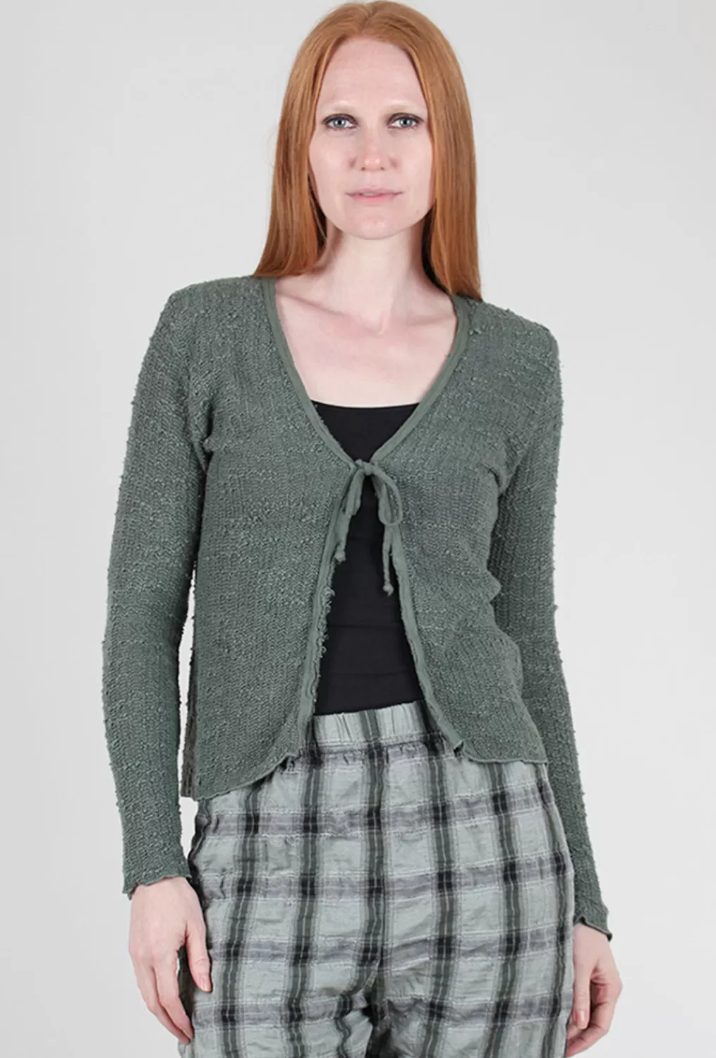 Fashion Evie Lou Texture Tie Cardie, Myrtle