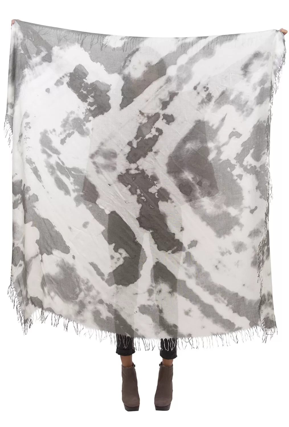 Fashion Evie Lou Tie-Dye Tissue Scarf, Forest