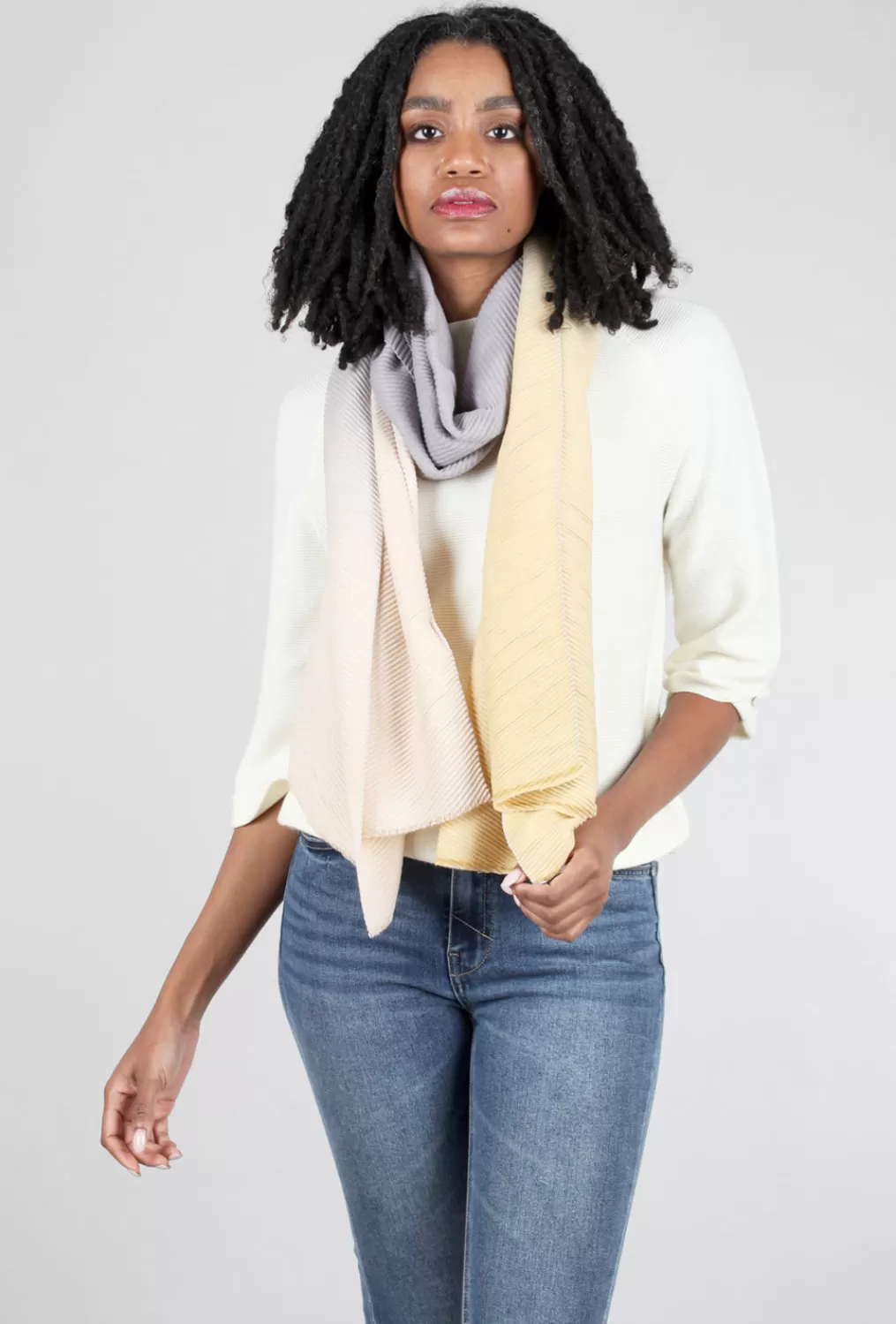 Hot Evie Lou Toasty Fun Ombre Scarf, Sand/Cream