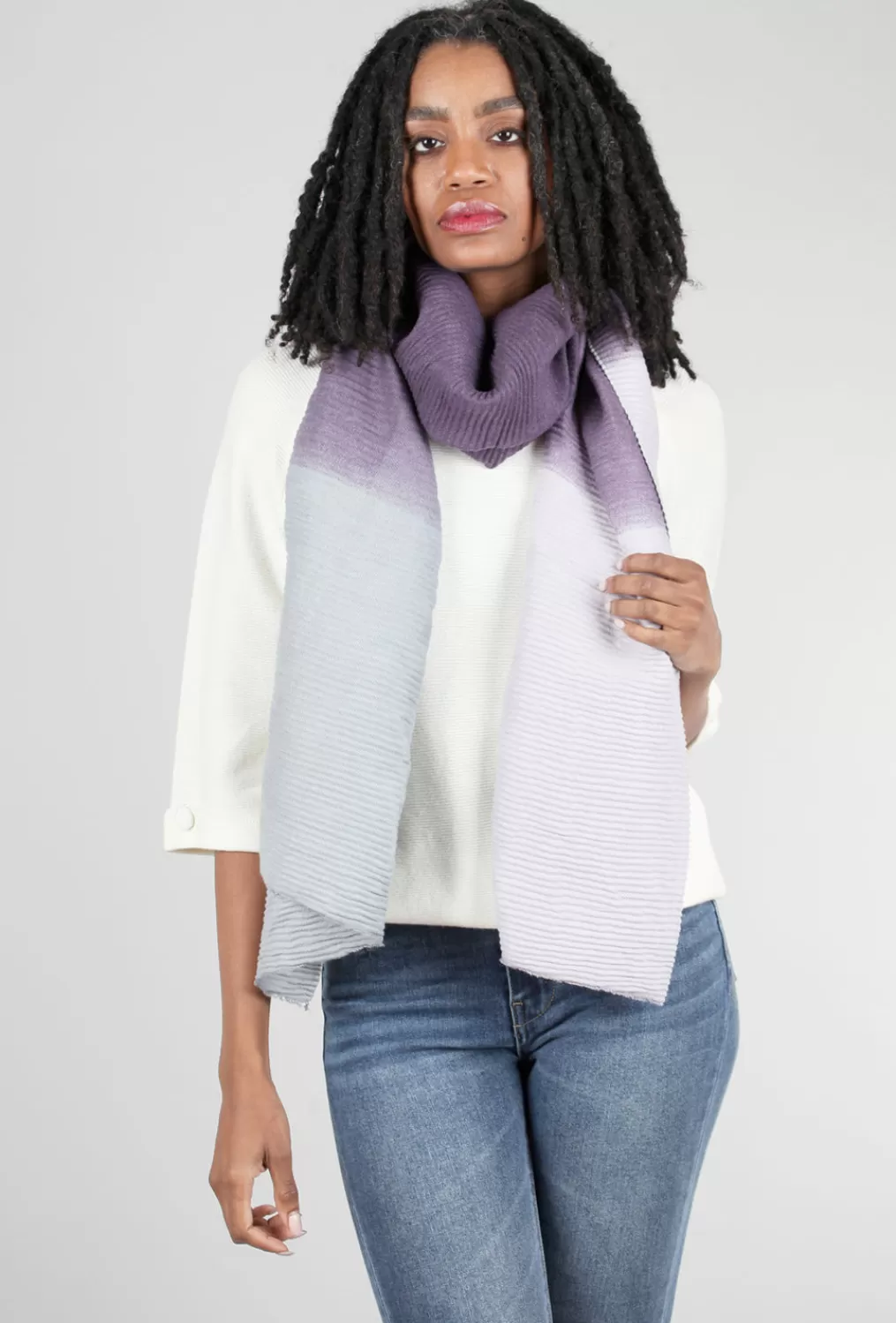 Outlet Evie Lou Toasty Fun Ombre Scarf, Violet/Gray