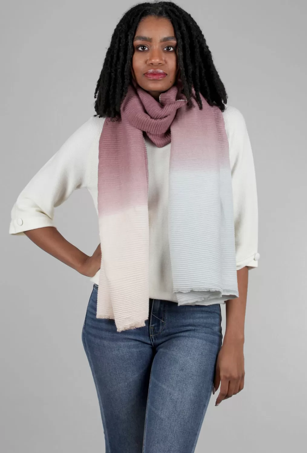 Flash Sale Evie Lou Toasty Fun Ombre Scarf, Wine/Cream