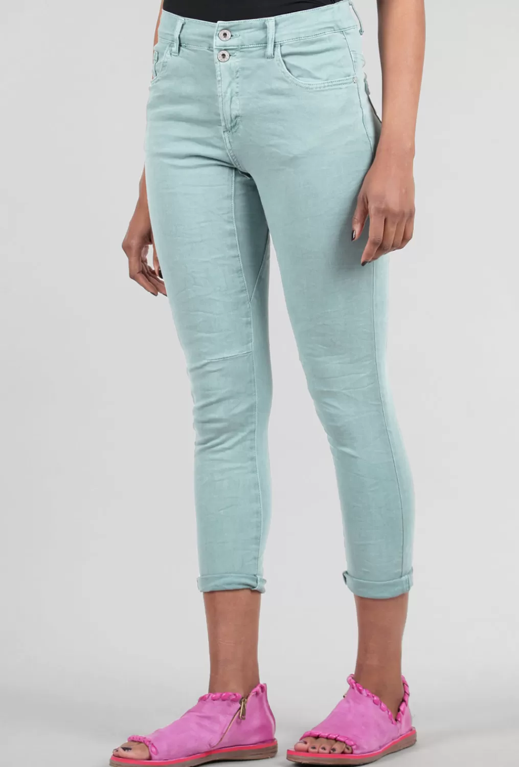 Shop Evie Lou Two-Button Spring/Summer Pant, Tiffany Blue