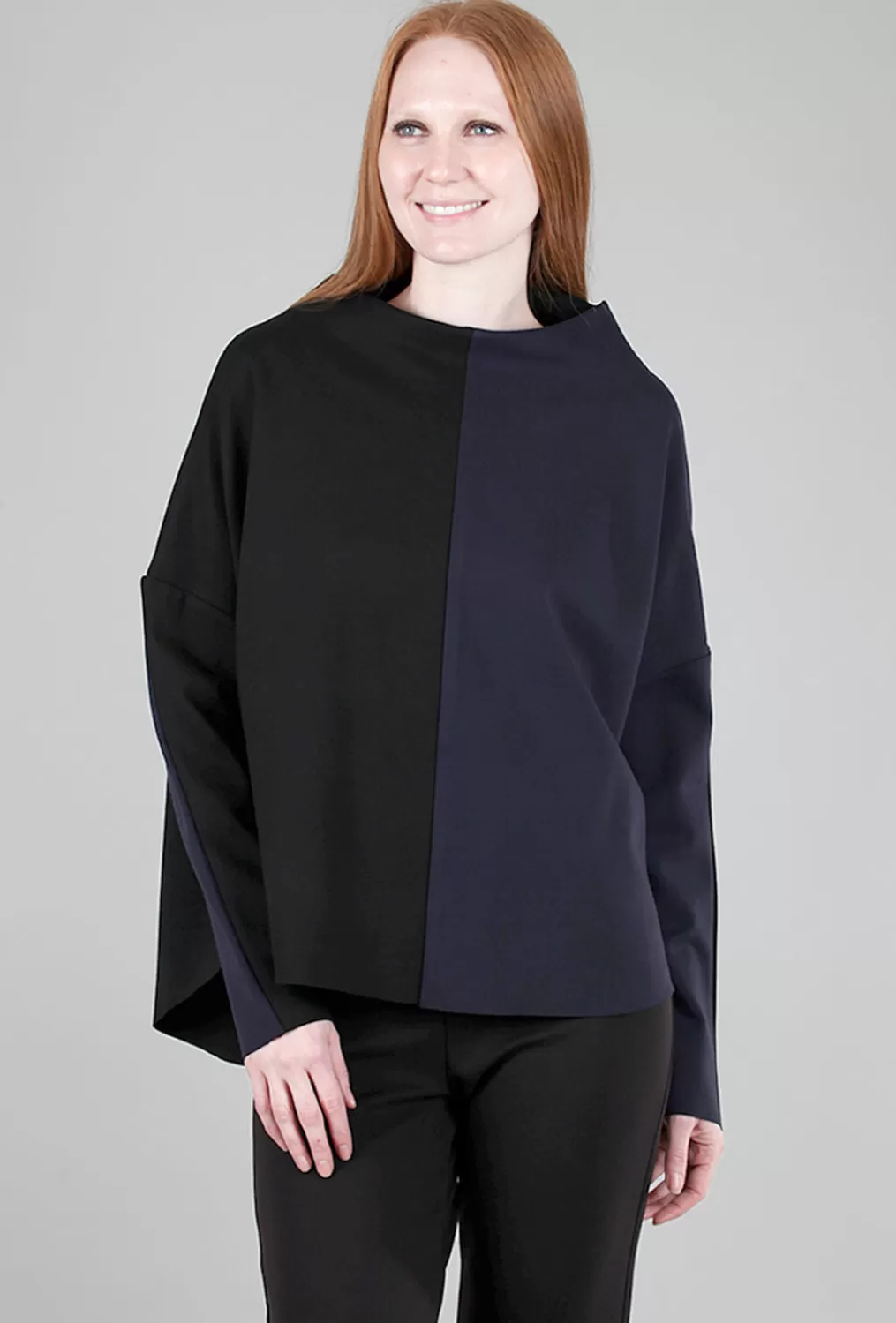 Outlet Evie Lou Two-Tone Top, Black/Midnight