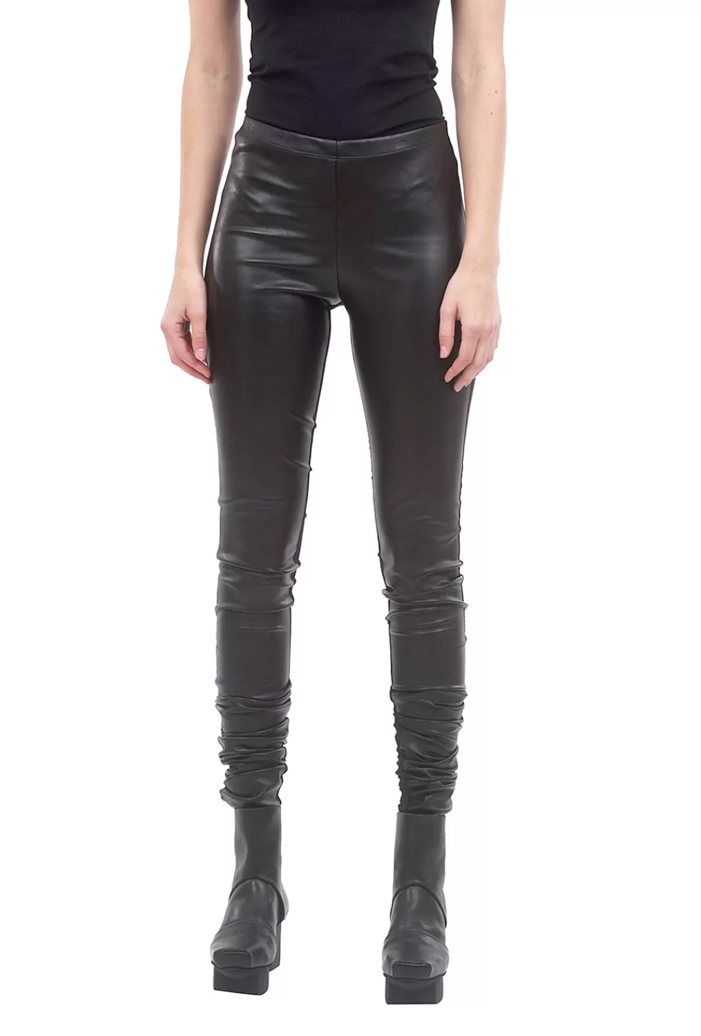 Outlet Evie Lou Vegan Leather Sexy Legging, Black