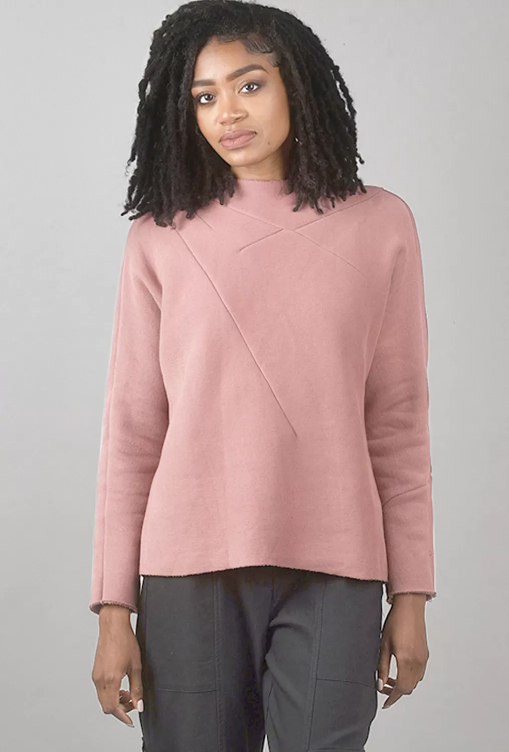 Discount Evie Lou Velvet Fleece Renee Top, Dusty Rose