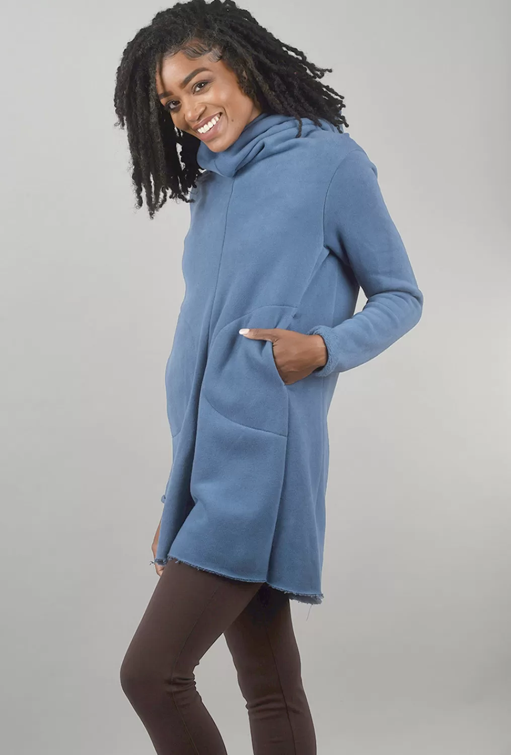 Cheap Evie Lou Velvet Fleece Ricky Tunic, Blue