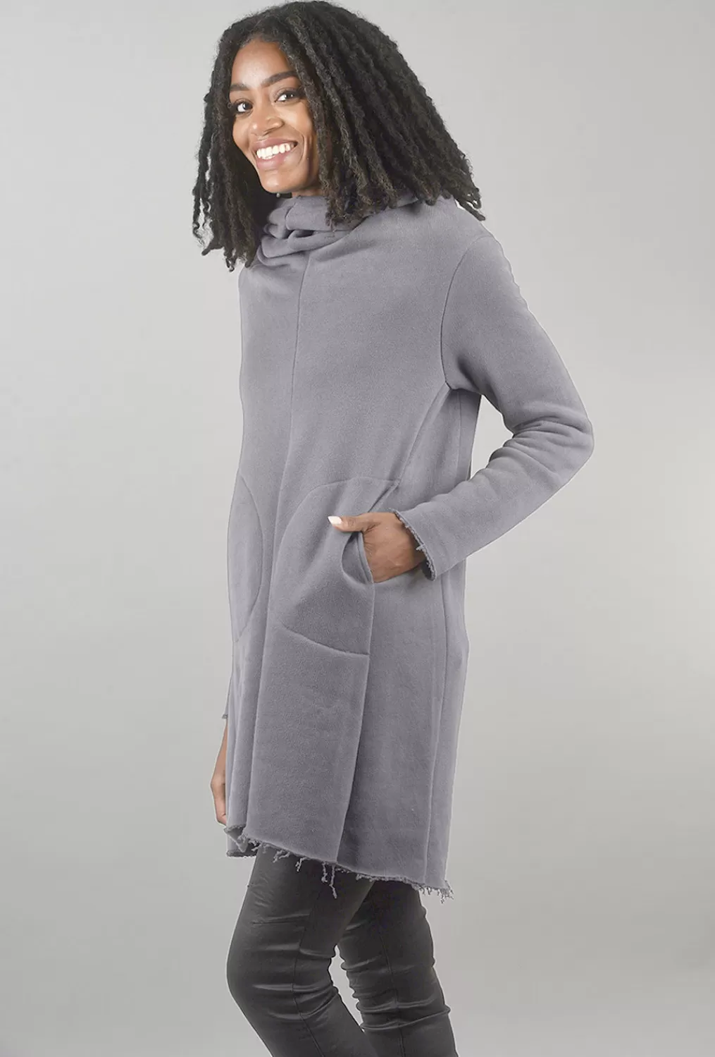 Outlet Evie Lou Velvet Fleece Ricky Tunic, Gray