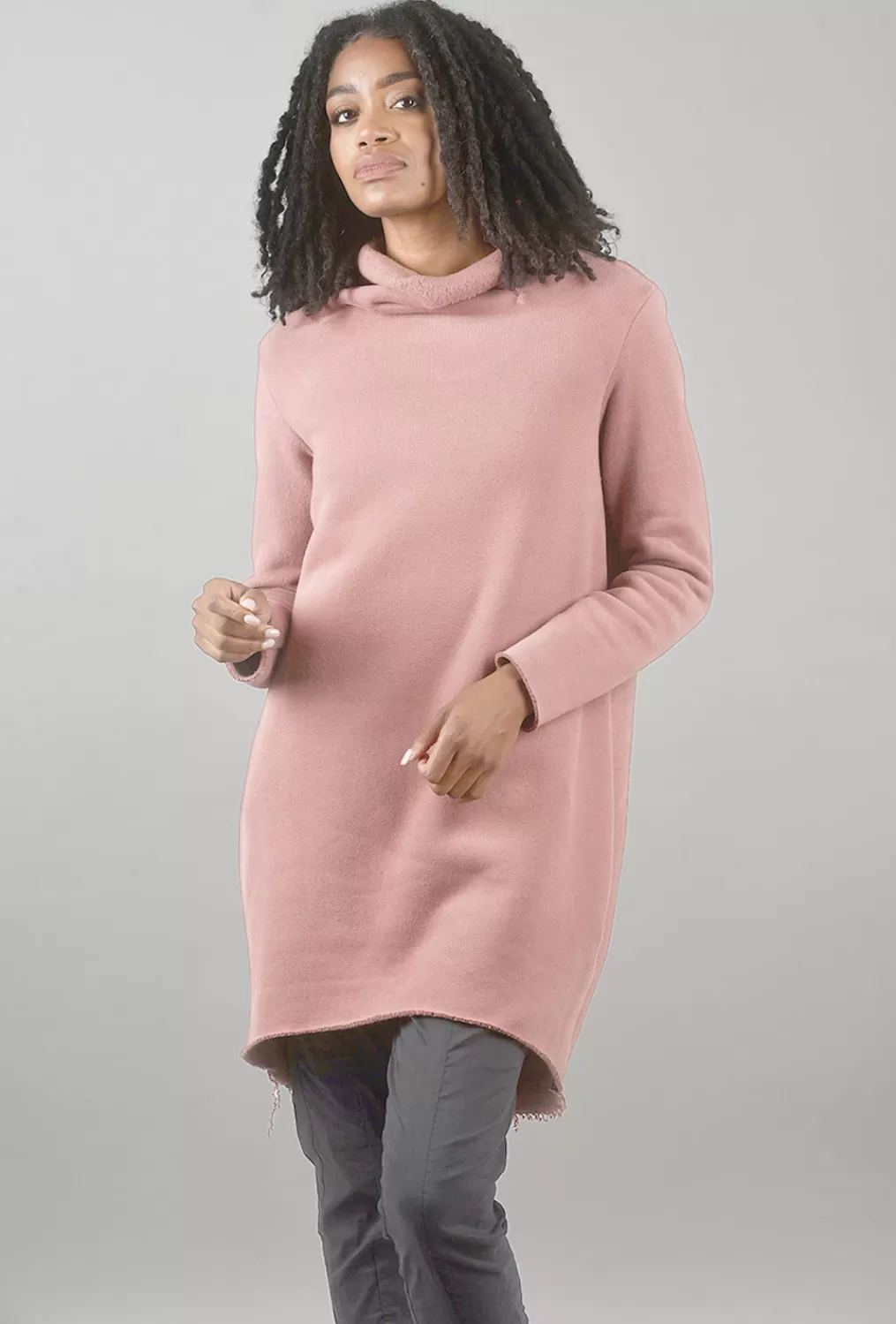 Sale Evie Lou Velvet Fleece Stella Tunic, Dusty Rose