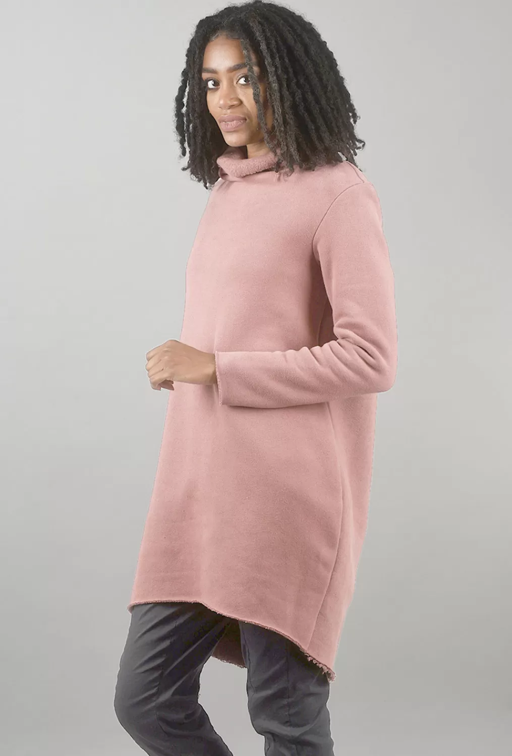 Sale Evie Lou Velvet Fleece Stella Tunic, Dusty Rose