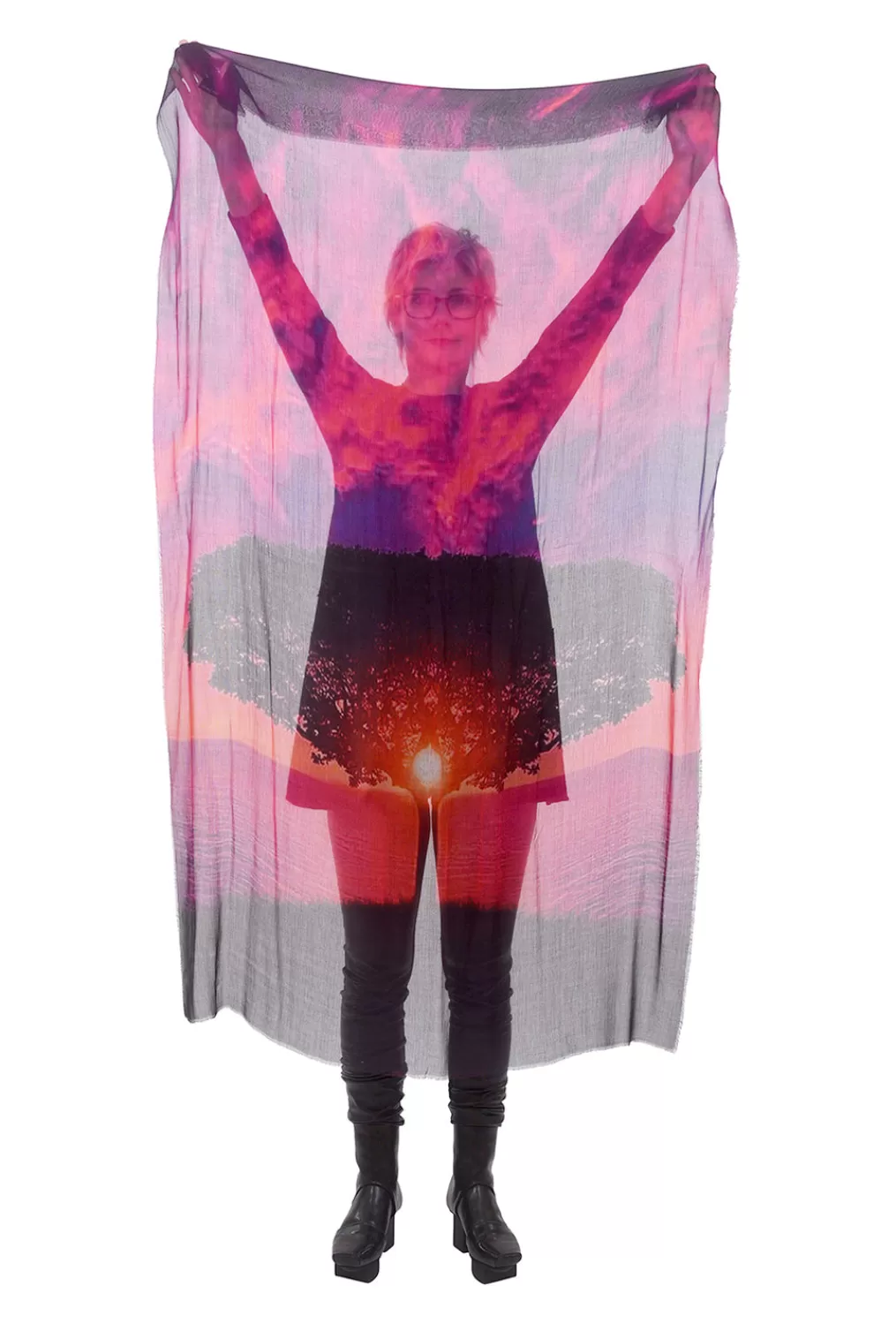Online Evie Lou Vintage Artisan Scarf, Tree Of Life, Raspberry
