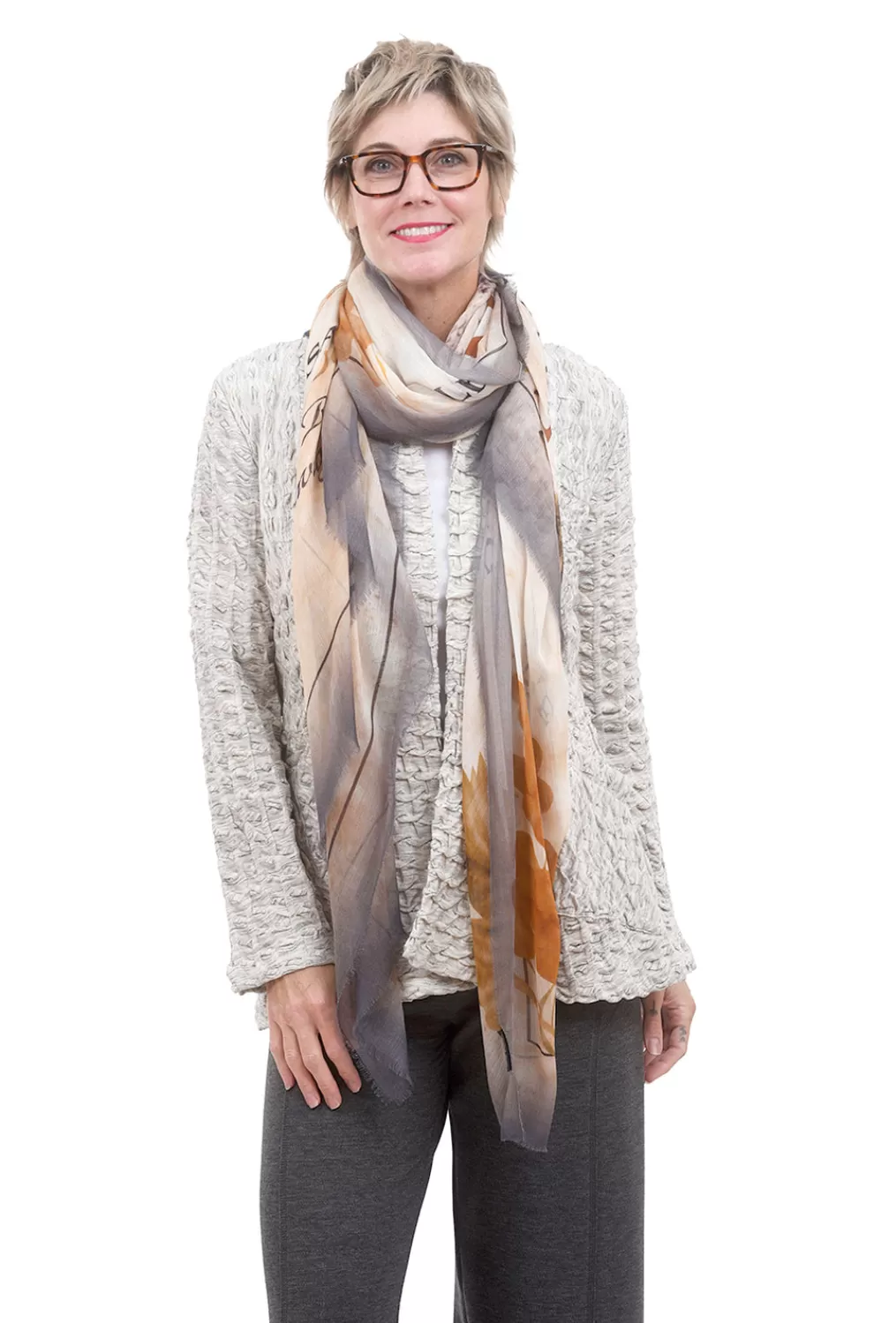 Online Evie Lou Vintage Burgundy Vineyard Scarf, Rust/Gray