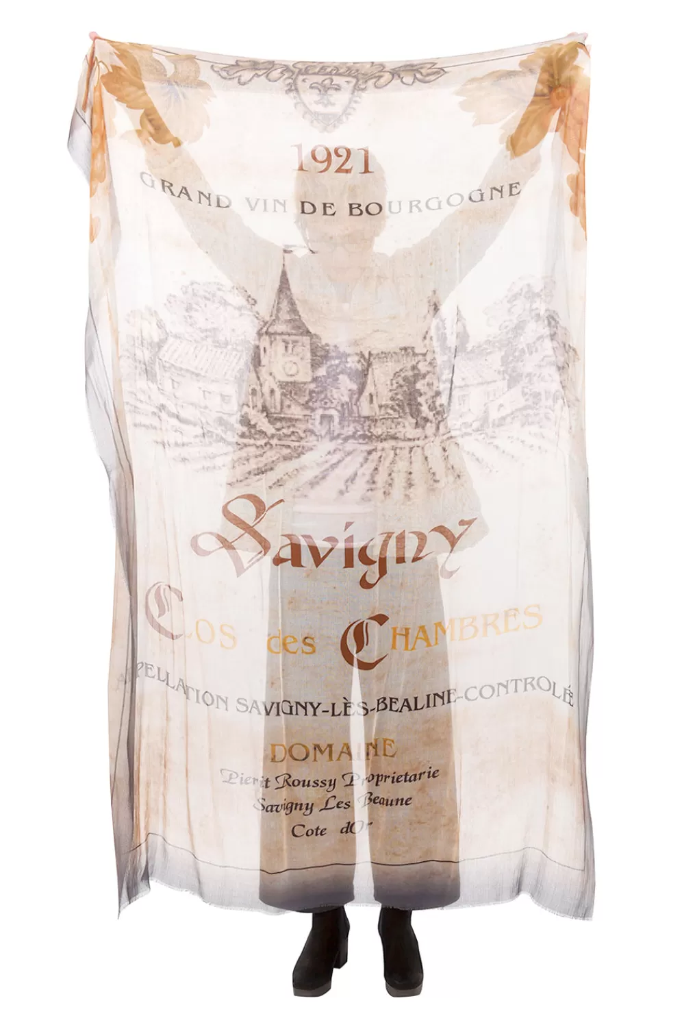 Online Evie Lou Vintage Burgundy Vineyard Scarf, Rust/Gray