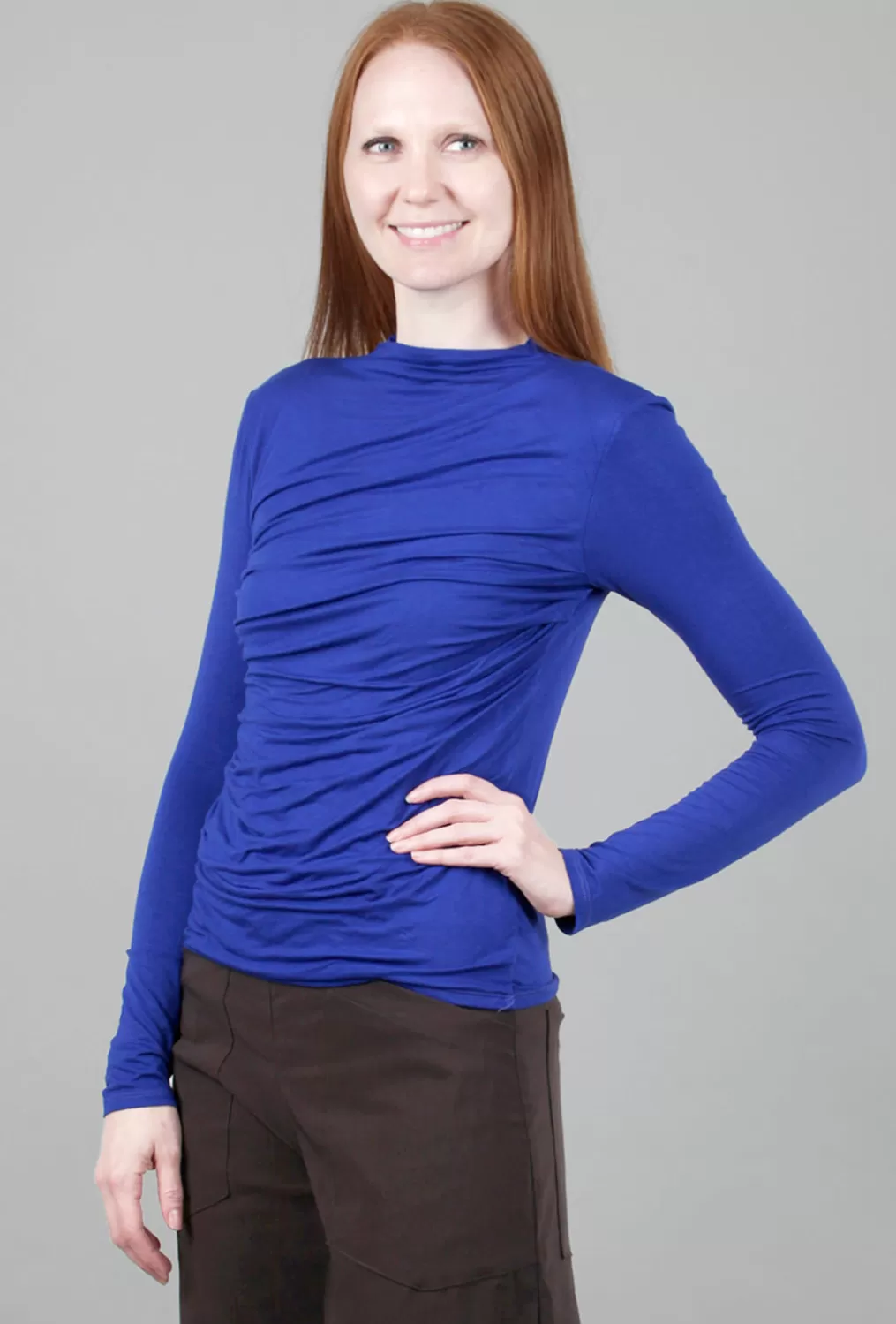 Outlet Evie Lou Viscose Jersey Twist Top, Cobalt