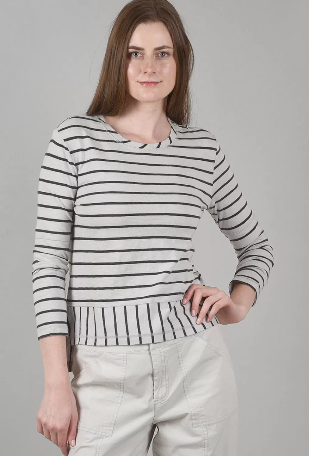 Cheap Evie Lou Yarn-Dye Striped Tee, Dune