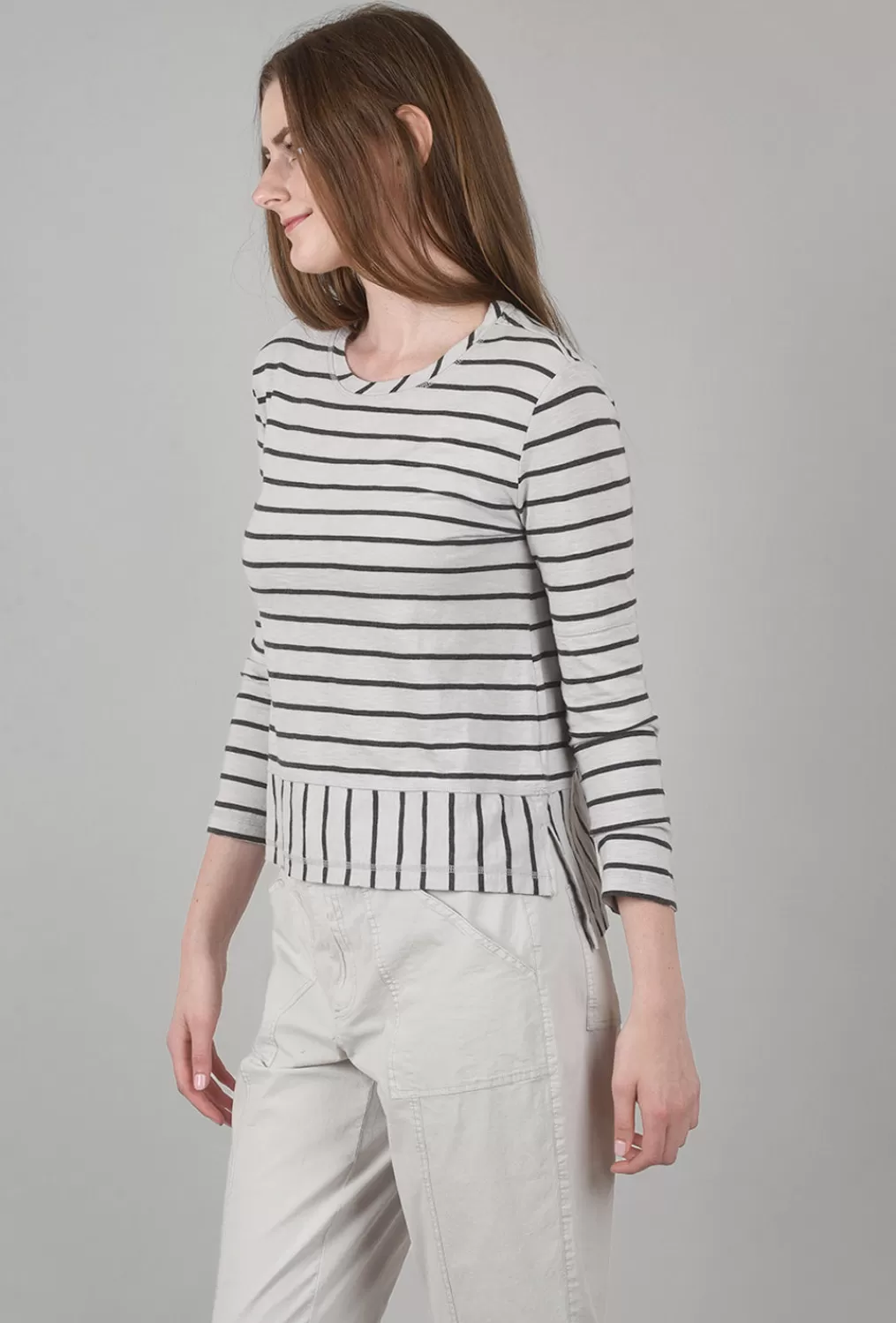 Cheap Evie Lou Yarn-Dye Striped Tee, Dune